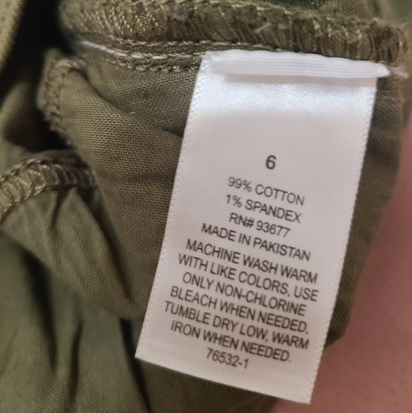 Ana Vintage 90s Style High Rise Straight Leg Olive Army Green Jeans - Picture 3 of 4